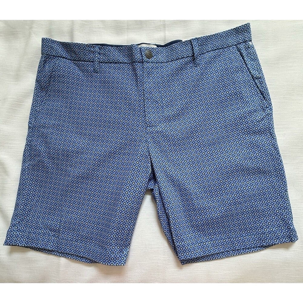 CON.STRUCT Stretch Performance Shorts In Clue Mixed Print Sz W40 New